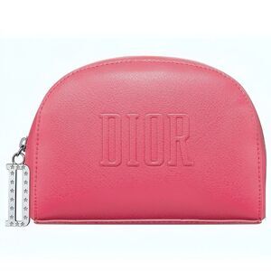 DIOR Makeup Pouch Cosmetic Bag (PINK CORAL) Size: 7"L x 5"H